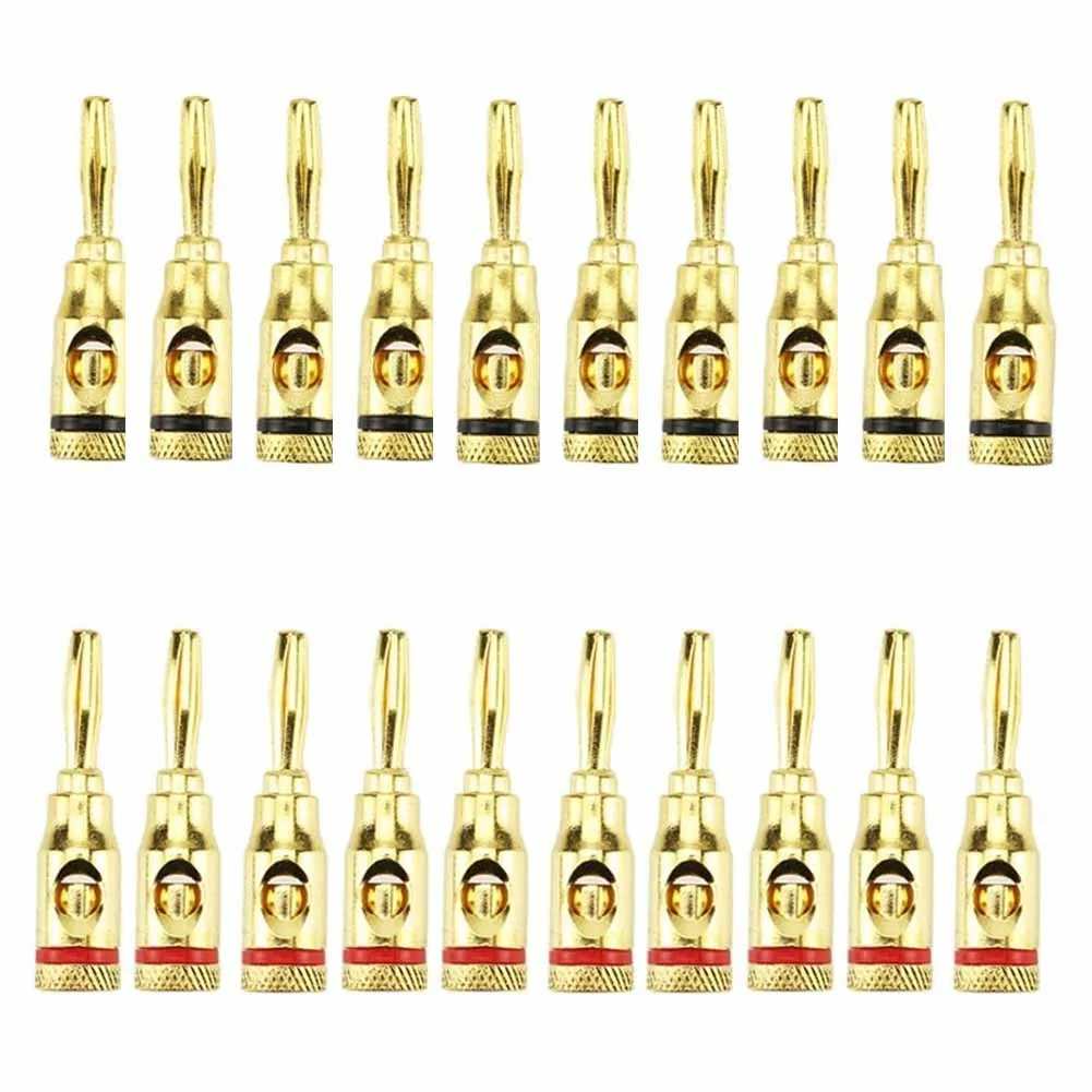 

Gold Plated Audio Speaker Wire Cable Banana Plug Connector Adapter 4mm HOT