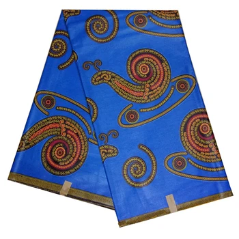 

100% Cotton African Fabric Nigerian Ankara Real Dutch Wax High Quality Blue Africa Snail Pattern Print Wax Fabric