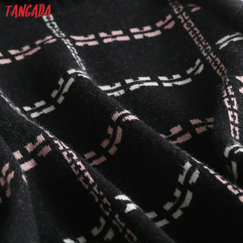 Tangada, женский свитер с цепочкой, свитер большого размера, корейская мода, длинный рукав, водолазка, пуловеры, женские топы, BC56