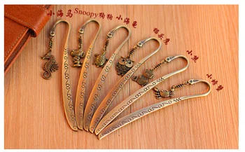 

60pcs/Lot Bookmark Cute Animal Metal Creative Retro Wind Flower Bar Small Gift Bookmark Stationery Wholesale Free Shipping 005
