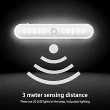 20LED инфракрасный датчик движения из PIR Ночной светильник под шкаф светильник шкаф Кухня ночь