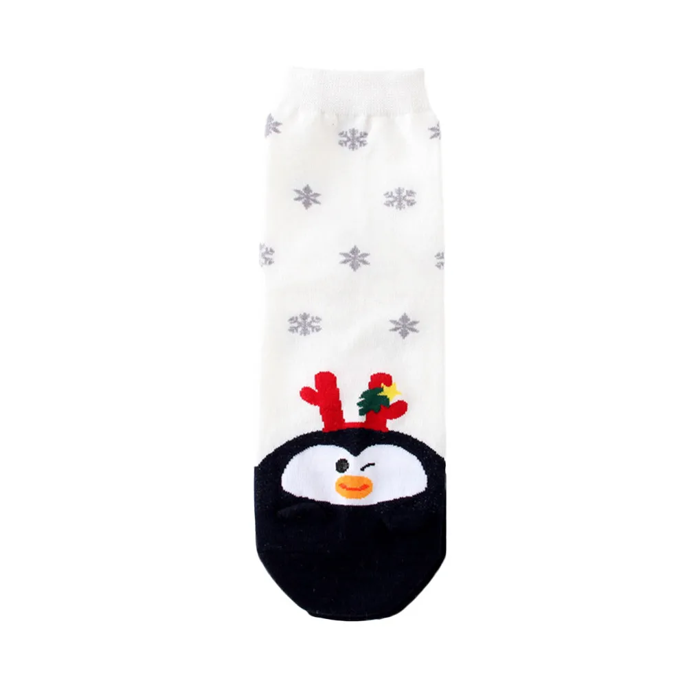 Оригинальные ONTO-MATO, женские носки, рождественские женские хлопковые носки, Рождественская шапка, снежинка, зимние носки, Прямая поставка 45 - Цвет: White