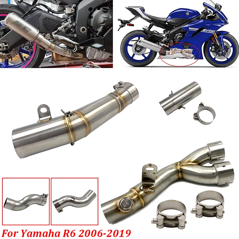 2020 Новый R6 мотоцикл выхлопной глушитель выхлопных газов mid трубы ссылку подходит