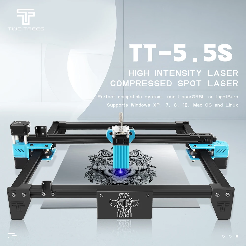 Лазерный гравировальный станок Twotrees TT-5 5 S 35-40 Вт высокоточный LD + FAC для резки