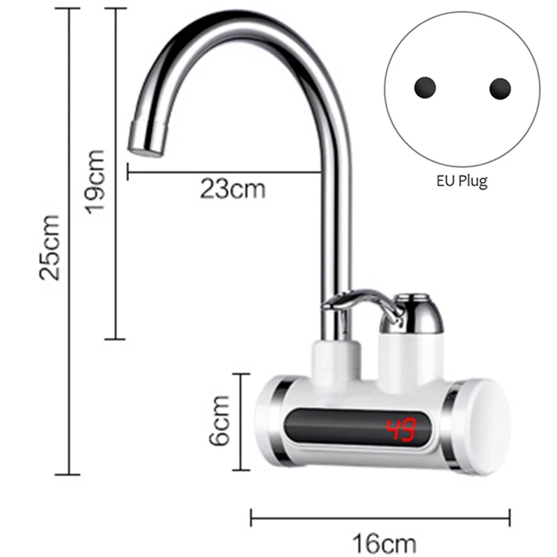 

Hot New Electric Water Heater Faucet Instant Faucet Heater Faucet Waterless Tank Instant Water Heater with EU Plug