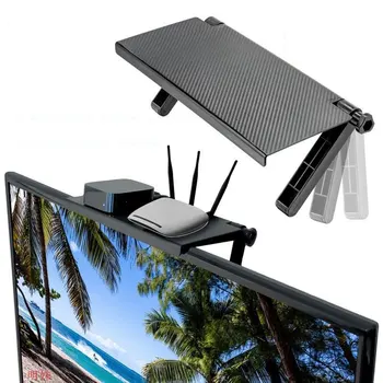 

Adjustable TV screen top bracket storage rack computer monitor riser desktop bracket TV rack storage table