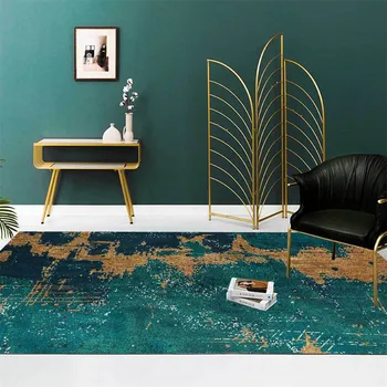 

Modern Luxury Dark Green Abstract Art Carpet Home Living Room Vintage Area Rug Room Decoration Table Chair Mat Rug Bedside Rug