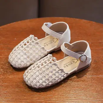 

Summer Baby Girls Roman Woven Retro Hollow Princess Sandals Toddler Children Cute Leather Sandals Shoes For Kids