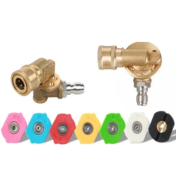 

Pressure Washer Spray Nozzle Tips,1/4 Inch Quick Pivoting Coupler Connector Multiple Degrees Car Cleaner