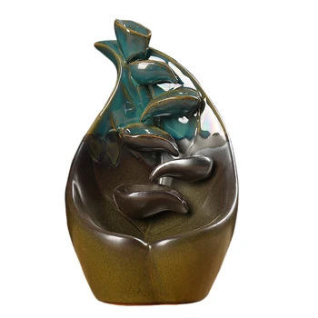 

Backflow Incense Burner Ceramic Aromatherapy Furnace Lotus Smell Aromatic Home Office Incense Crafts Incense Holder