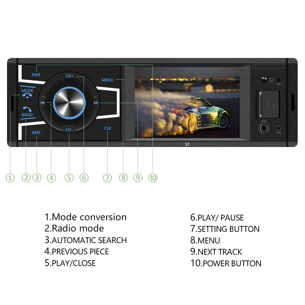Podofo 3,2 ''TFT экран 1Din автомобильный MP5 плеер Bluetooth FM радио аудио стерео Bluetooth пульт дистанционного управления кассетный магнитофон стерео