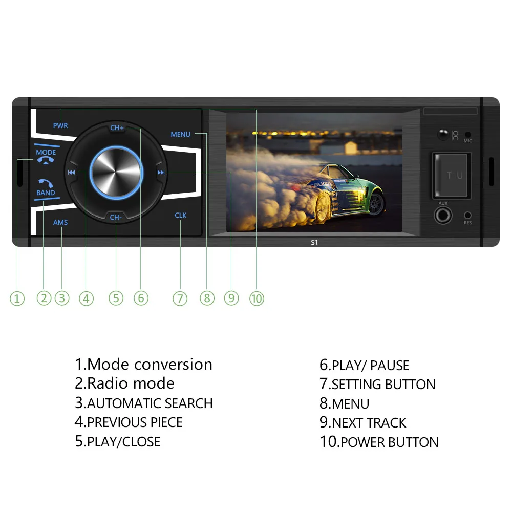 Автомобильный MP5 плеер Podofo 3 2 дюймовый TFT экран 1Din Bluetooth FM радио стерео пульт