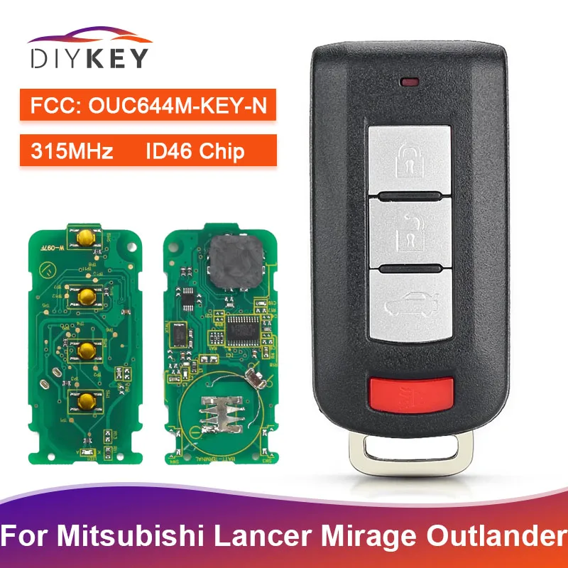 Флейта DIYKEY для Mitsubishi Lancer Outlander Mirage 2 + 1 3 4 Button 315MHz ID46 Chip 2008-2016 | Автомобили и