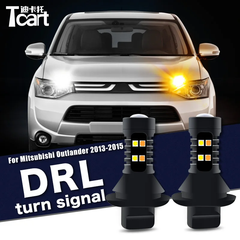 

Car Accessories WY21W 7440 T20 BAU15S 1156 For Mitsubishi Outlander 2013~2016 Led DRL Daytime Running Light With Turn Bulb