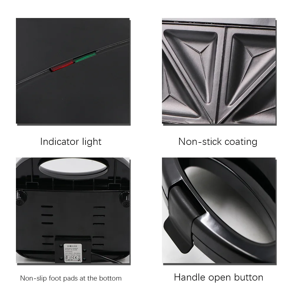 220v Household Electric Egg Sandwich Maker Doublesided Bread Breakfast