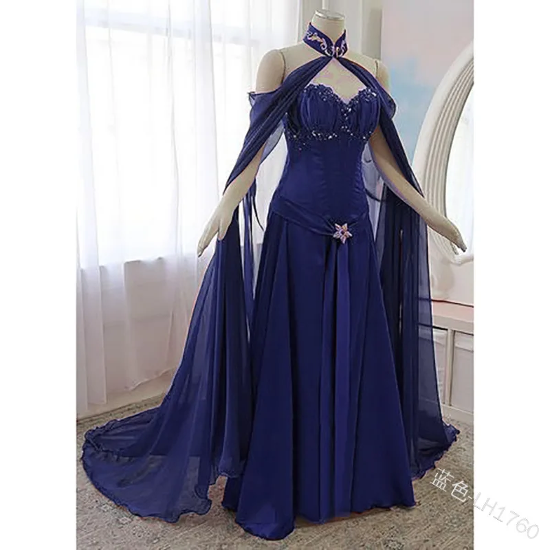 blue elven dress