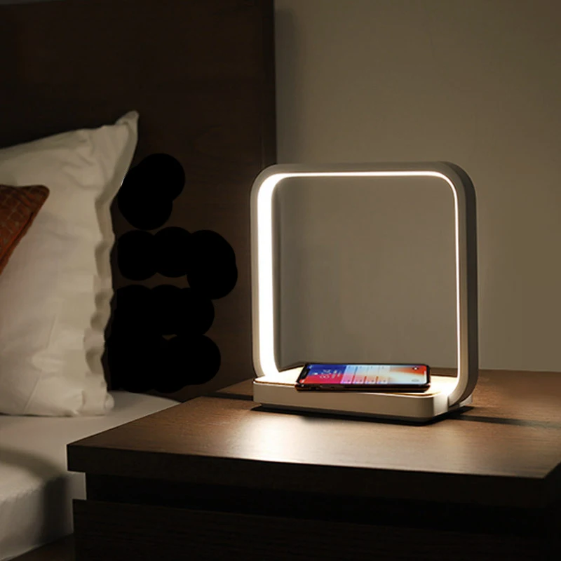 Lâmpada de Mesa de Cabeceira Lâmpada de Mesa de Noite Lâmpada de Mesa Indutivo de Carregamento Inteligente Telefone Doméstico Sensoriamento 3 Luminária de mesa