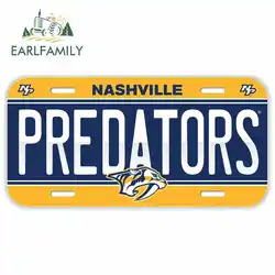 EARLFAMILY 13 см x 6,8 см для NHL Predators, хоккейный знак, забавные наклейки на автомобиль, RV VAN, 3D, сделай сам, тонкая наклейка на багажник, грузовик