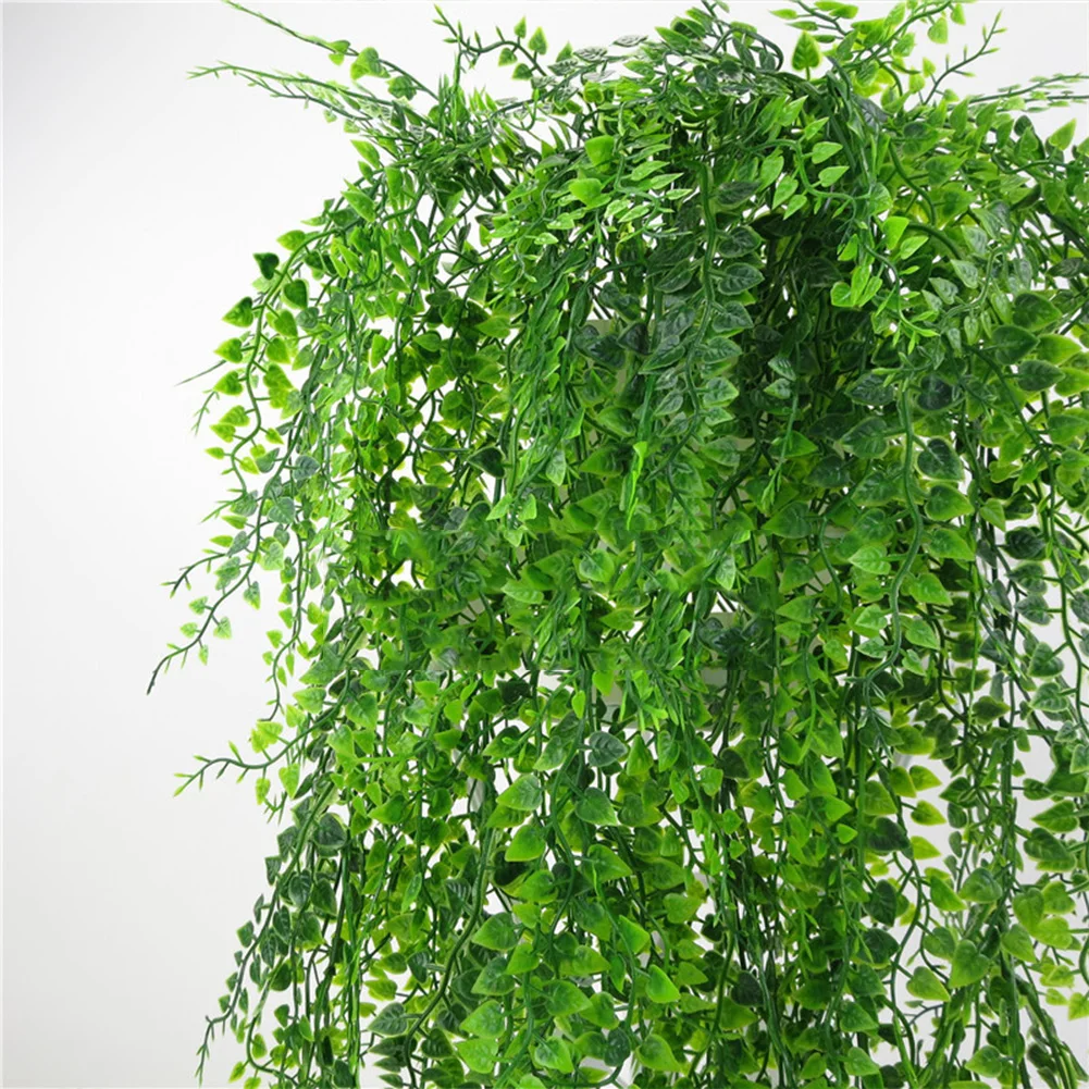 Office DIY Artificial Plant Fake Vine Green Decorative Bar Leaves Living Room Home Garden Club Wall Hanging Plastic