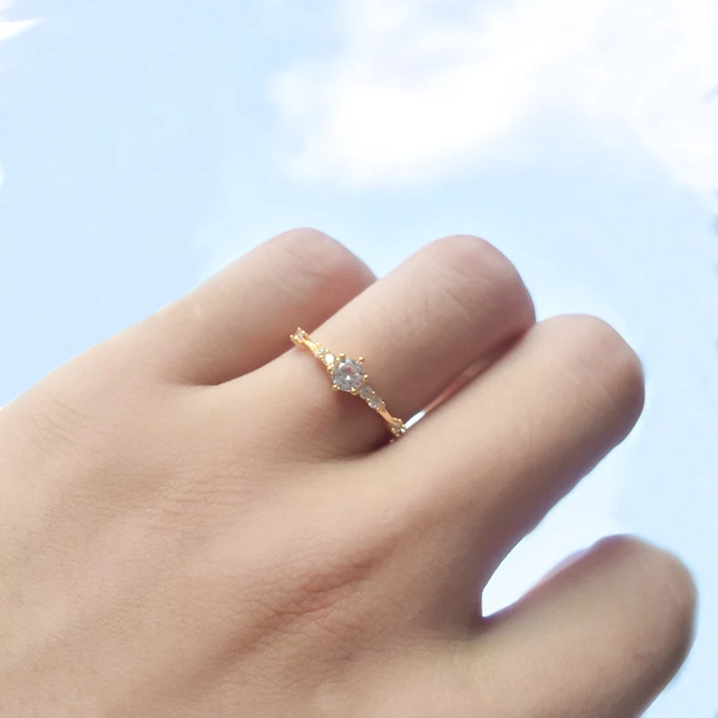 Finger Ring Fashion Women Jewelry Rose Gold/Silver/Gold Color Rhinestone Crystal Rings 4/5/6/7/8/9/10/11 Size Gift