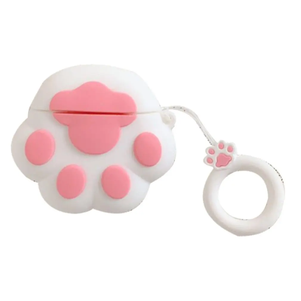 

Cute Cat Claw For Airpods Accessories Headphone Silicone Case Wireless Headphone Case Dustproof Drop-Proof Storage Box + Lanyard