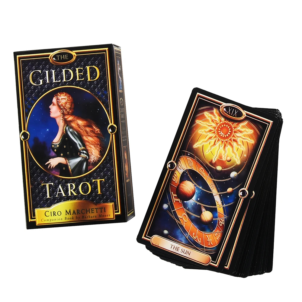 

The Gilded Tarot Deck Card and Electronic Guidebook Tarot Game Toy Tarot Divination Oracles by Tarot expert Barbara Moore