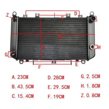 

Motorcycle Part Aluminum Replacement Water Cooling Radiator For Kawasaki Z1000 ZR1000 2003-2006 X-ZJ10 Z 1000