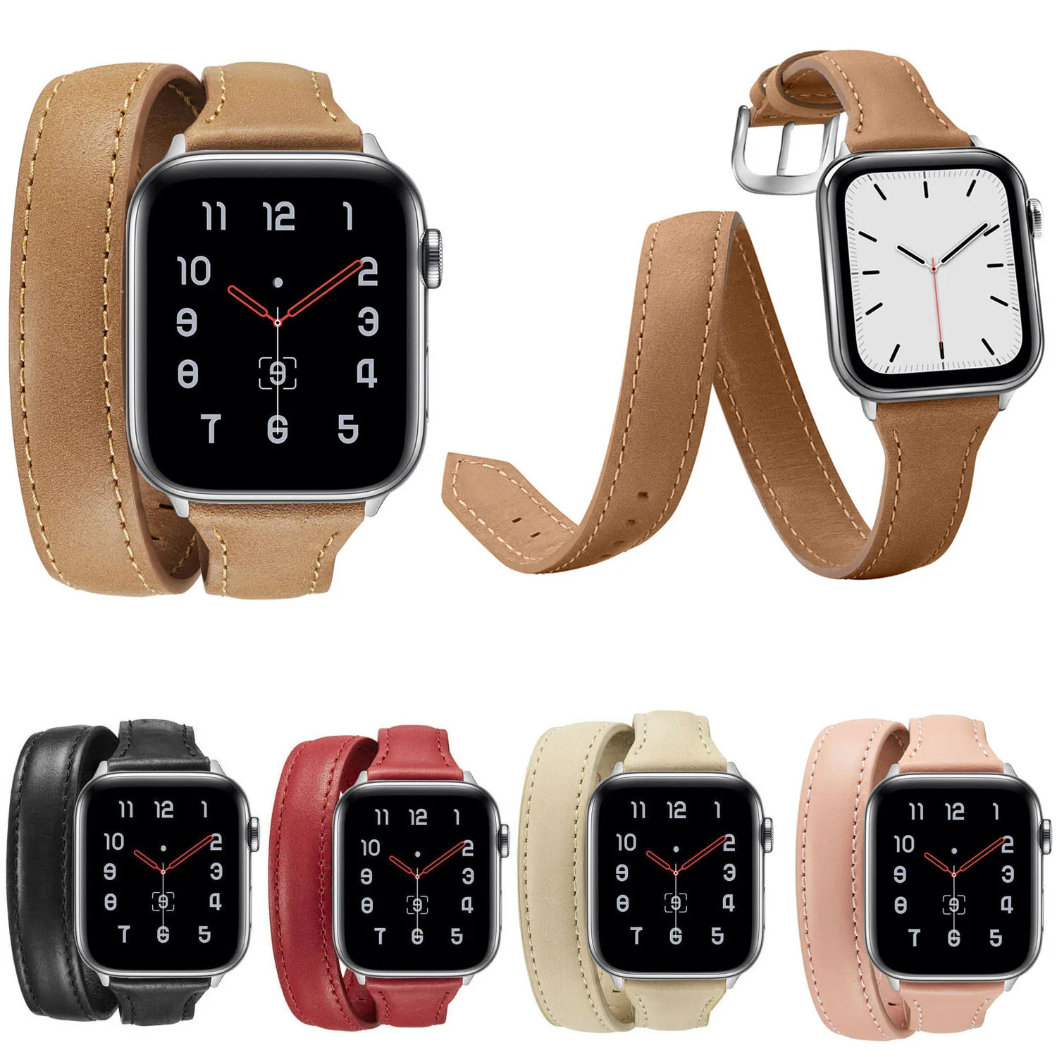 Ремешок из натуральной кожи для Apple Watch Series 5 4 3 2 1 38/40 мм 42/44 мм|Ремешки часов| |