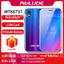 Soyes novo xs mini 4g smartphone desbloqueado android telefone celular inteligente duplo sim wifi face id google play store livre caso presente