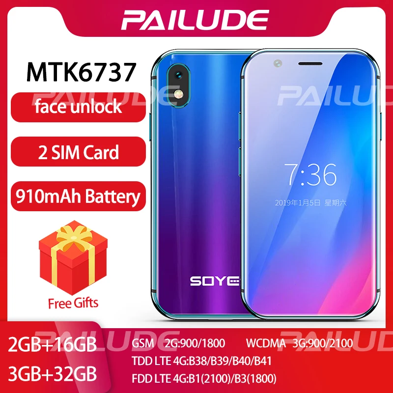 SOYES XS small mini 4G smartphone mobile phone mini android phone Unlock Dual sim Face ID Comparable iphone xs