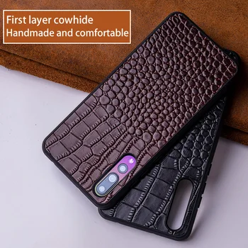 

Luxury Cowhide Phone Case For Huawei Mate 9 10 20 Pro P10 P20 Lite Crocodile Texture Back Cover For Honor 8X 9 10 Fitted Case