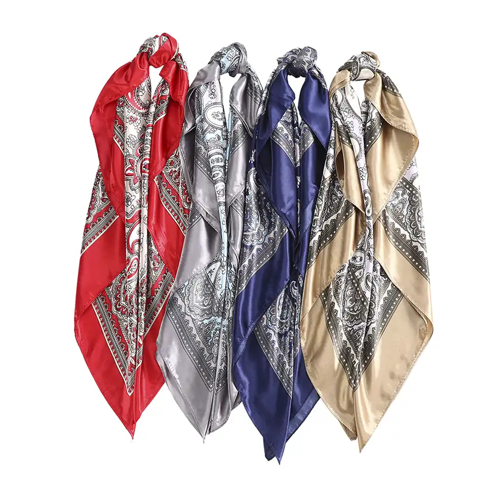 Molans 2021 Square Silk Scarf Headband For Women Fashion Print Hair Ties Hair Band Hand Kerchief Bandana Shawl Hair Accessories Women S Hair Accessories Aliexpress