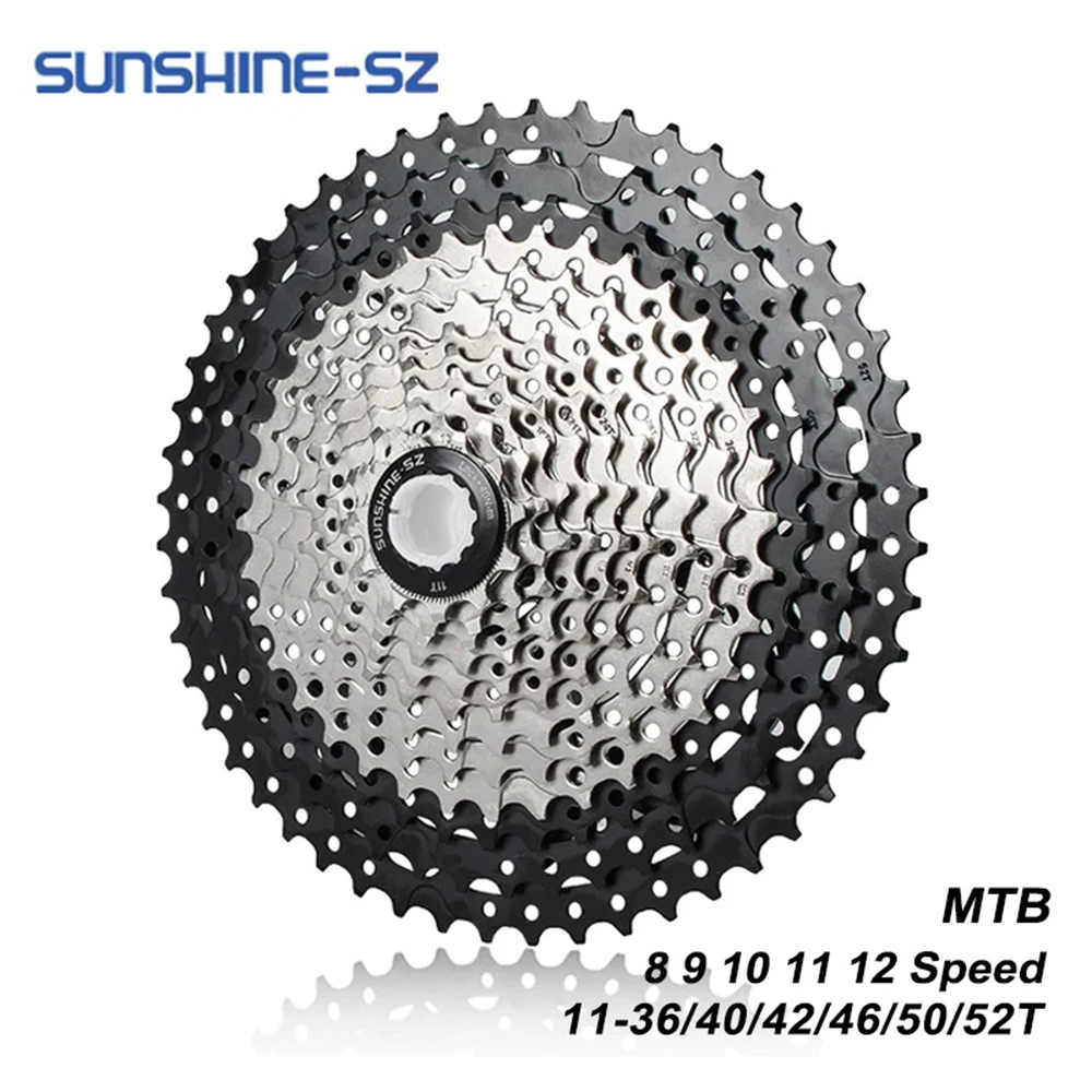SUNSHINE-SZ MTB 30-52T Cassette 8 9 10 11 12 Speed Bike Freewheel Flywheel Sprocket for Conventional Hub Shimano/SRAM |