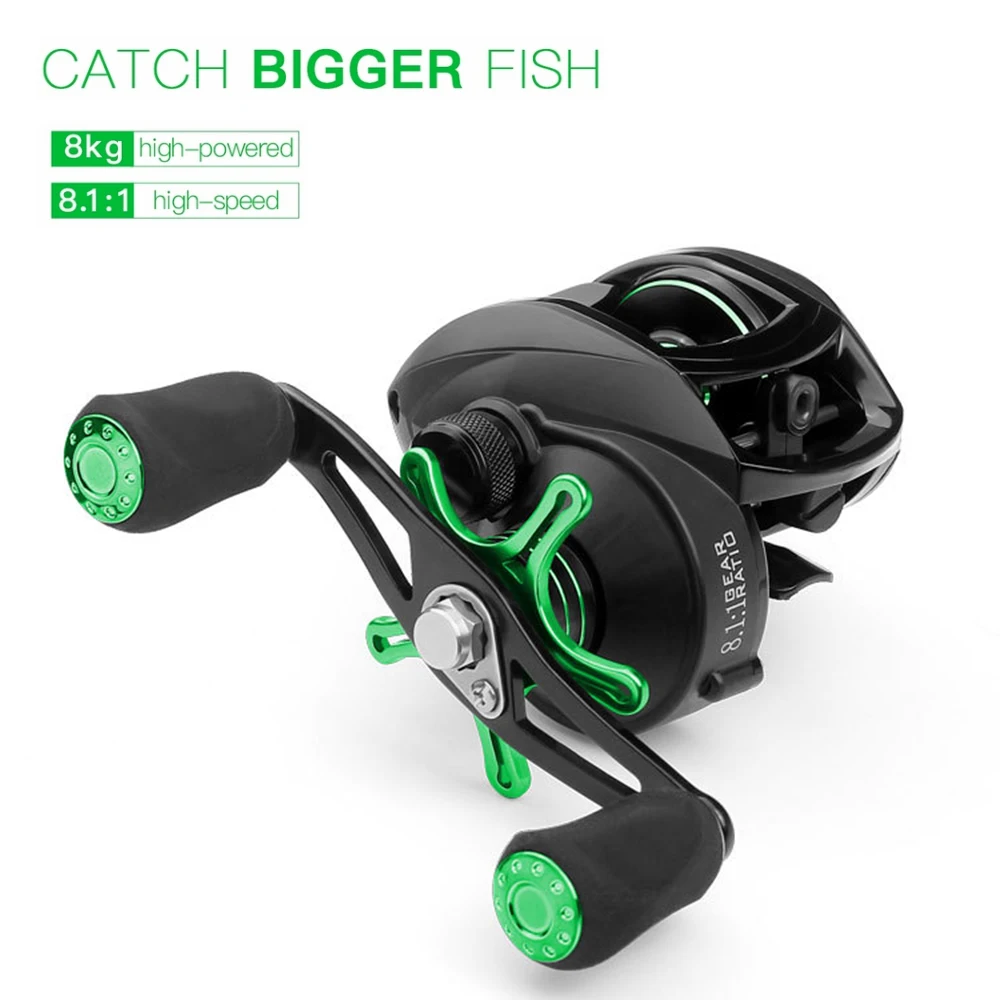 

12+1Ball Bearings Baitcasting Fishing Reel 8.1:1 Gear Ratio Smooth CNC Metal Spool Left Right Fishing Reel 8KG Braking Force