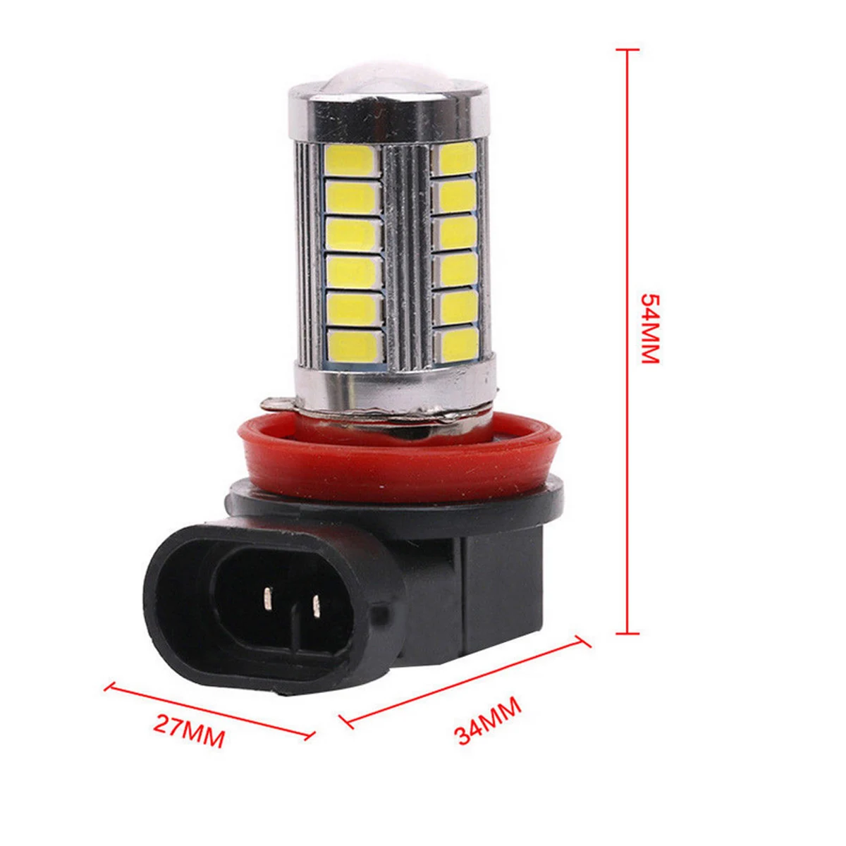 1pcs H11 5630 33LED 33 SMD 12V 30W 800LM 6500K High Brightness Car Fog Light Headlight Bulb White Automobile Bulb
