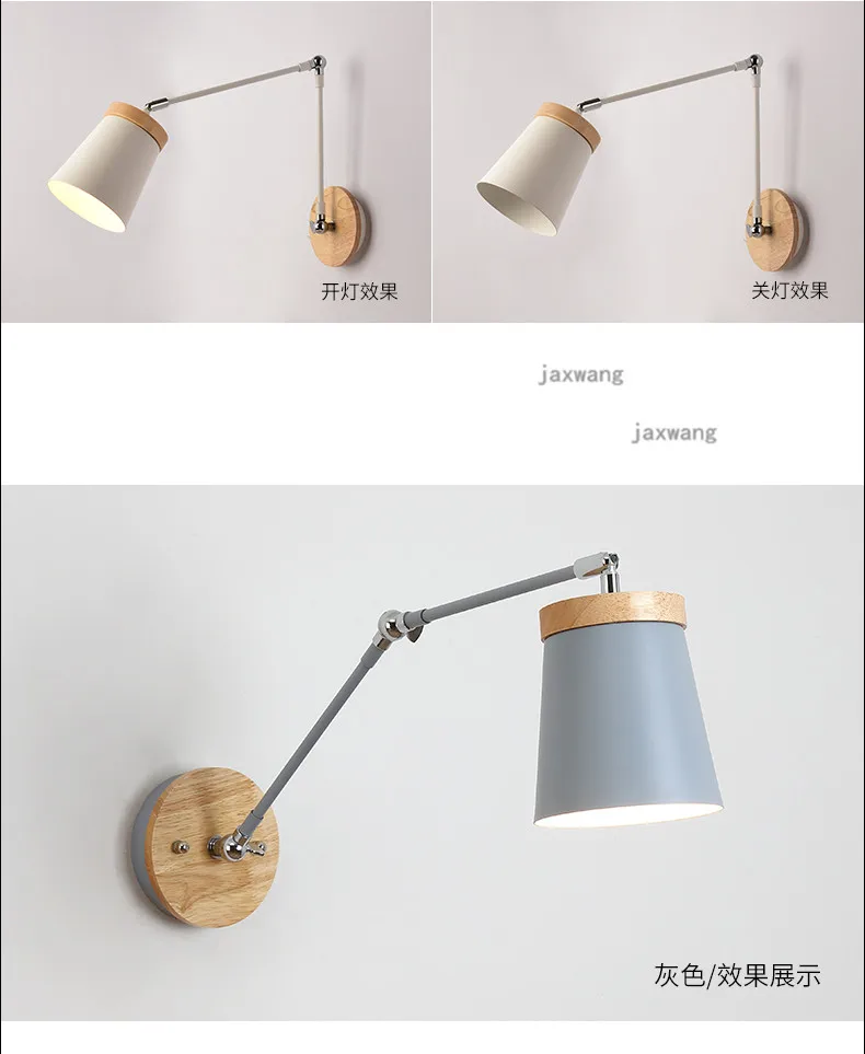 Modern LED Creative Wall Lamp Adjust Long Arm Wall Light Sconces Nordic Iron Wall Lamps Beside Bedroom Light Fixtures
