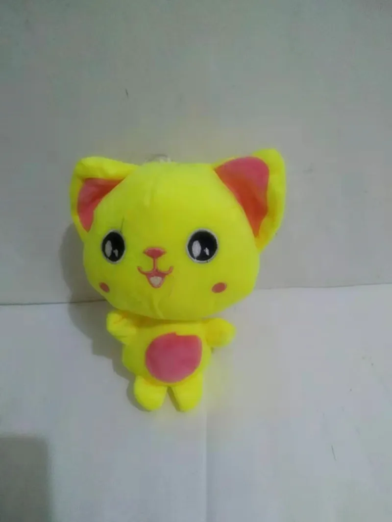 Yellow happy kitten plush toy for children birthday gift or christmas present