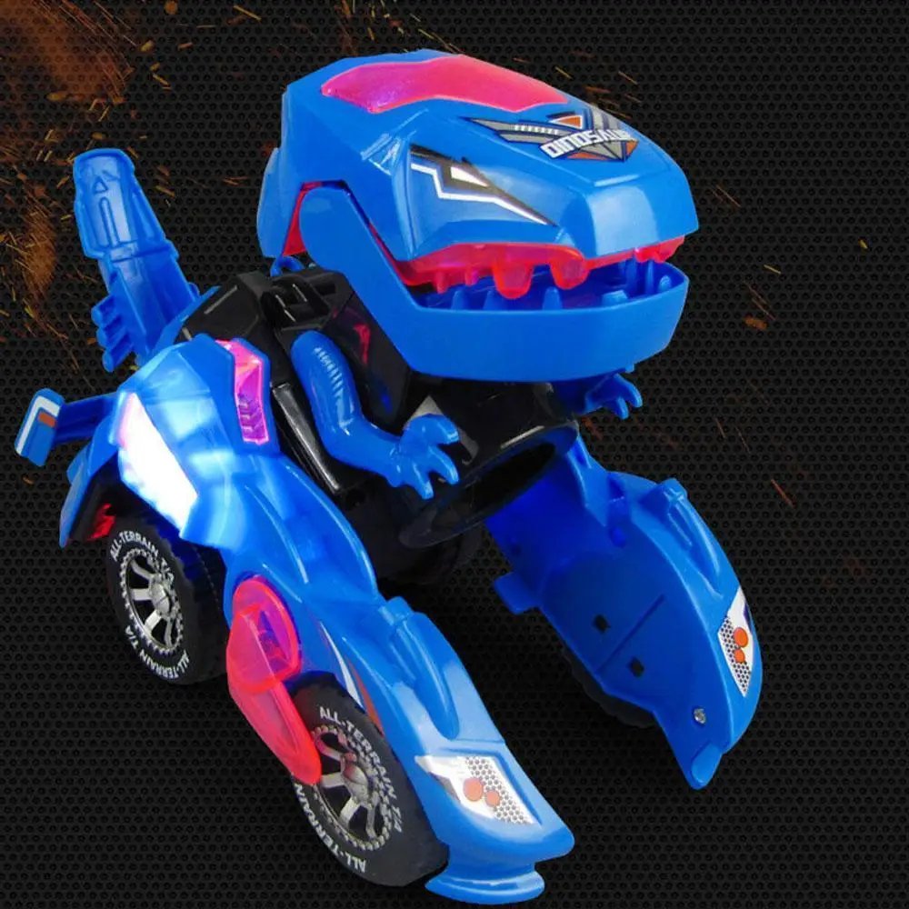 Новый динозавр трансформированный электрический игрушечный автомобиль общий колесный робот установка автомобиль Детский подарок лампа