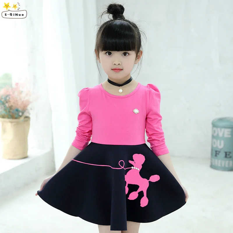 Платье для девочек г. Осенне-Весенняя детская одежда с длинными рукавами милый модный костюм принцессы с изображением щенка из мультфильма для детей от 10 до 12 лет