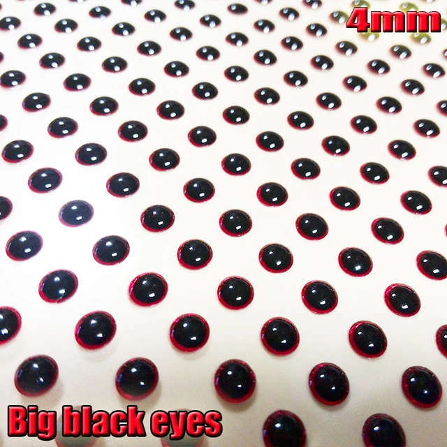 2023big black eyes red lure eyes 4mm 6mm 7mm 8mm 9mm 3D fish lure eyes  500pcs/