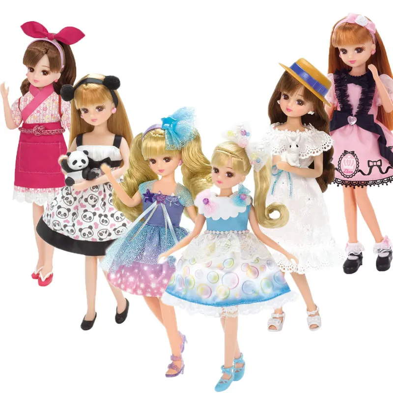 

Girls' family dress change series toys licca long haired Princess Lijia dolls