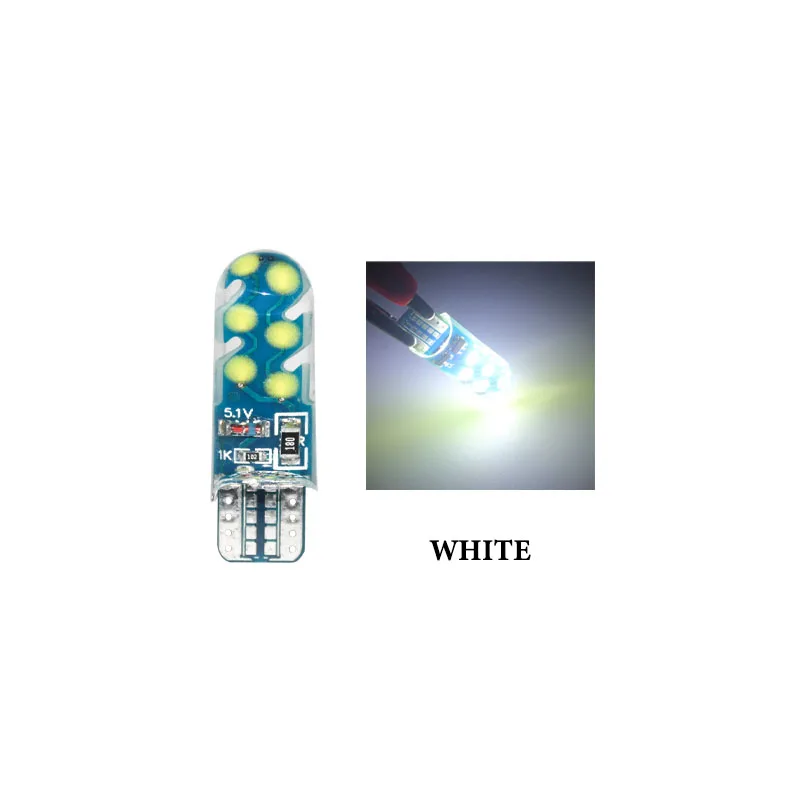 2 шт. T10 w5w Автомобильный светодиодный лампы 194 w5w 12SMD со стробоскопической вспышкой для Canbus без ошибки силиконовый светодиодный светильник разрешение на парковку номерного знака КУПОЛ 12V - Испускаемый цвет: Белый