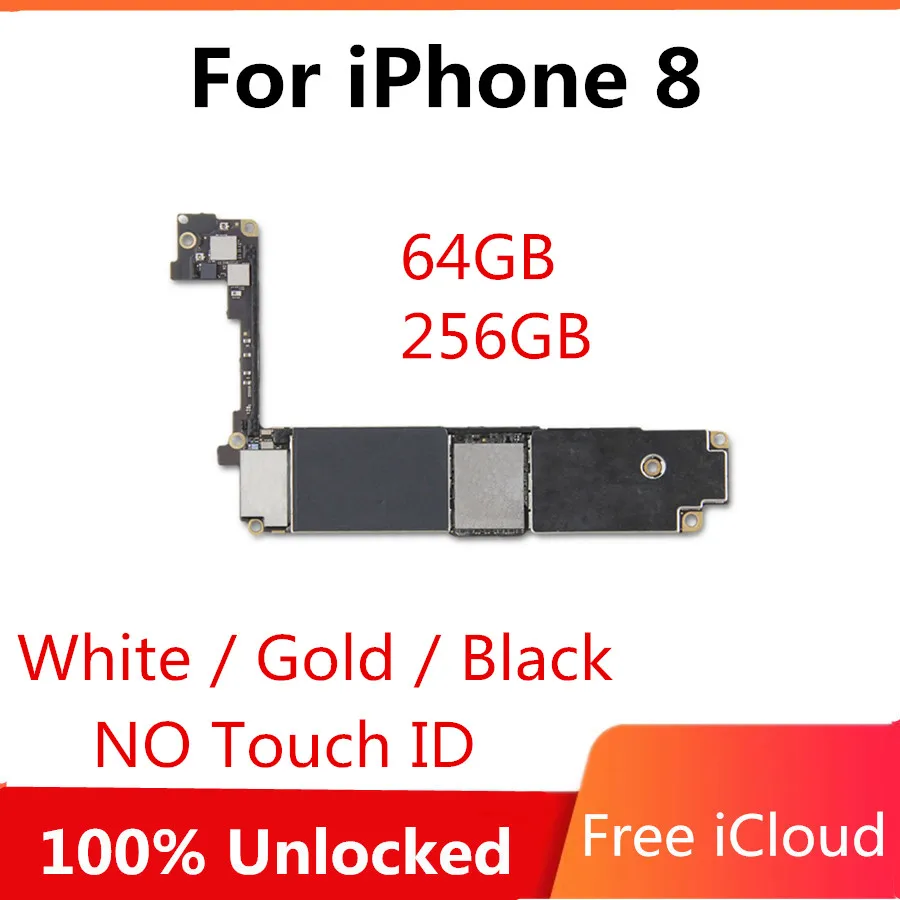 Разблокированная материнская плата для iPhone 8 с/без Touch ID оригинальная iphone нет