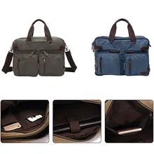 Мужская холщовая кожаная сумка чемодан Дорожный чемодан сумка через плечо задняя Сумка Большая Повседневная деловая сумка для ноутбука