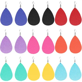 

David accessories Double Side Litchi Fashion Teardrop Leather Earrings DIY Girl Women Jewelry Earrings Party Decor,10Yc13284