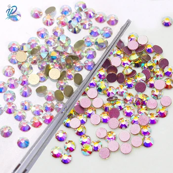 

High Quality Sliver/Gold/Rose Gold Bottom Rhinestone Crystal AB Non Hotfix Flatback Rhinestone For Nail 3D Nail Art Decoration