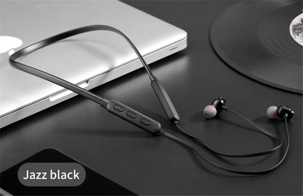 Bluetooth беспроводные M9 наушники гарнитура магнитные наушники с стерео микрофоном Auriculares Bluetooth наушники для телефона - Цвет: Черный