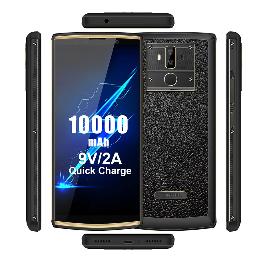 OUKITEL K7 Pro 6," FHD+ 18:9 Android 9,0 смартфон MT6763 Восьмиядерный 4 Гб 64 ГБ 10000 мАч с функцией распознавания лица 9 В/2 а Быстрая зарядка мобильного телефона