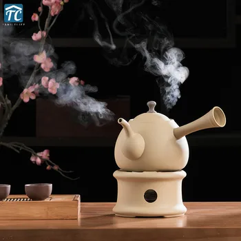 

Teapot Warmer Insulation Base Vintage Ceramic Coarse Pottery Japanese Style Tea Kettle Tea Pot Holder Base Water Tea Warmer