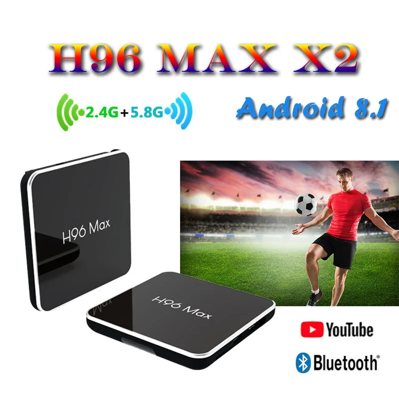 

Brasil tv set top box Amlogic S905X2 4GB 64GB android tv box H96 MAX X2 H.265 1080p USB3.0 smart tv boxes dazn x96 max